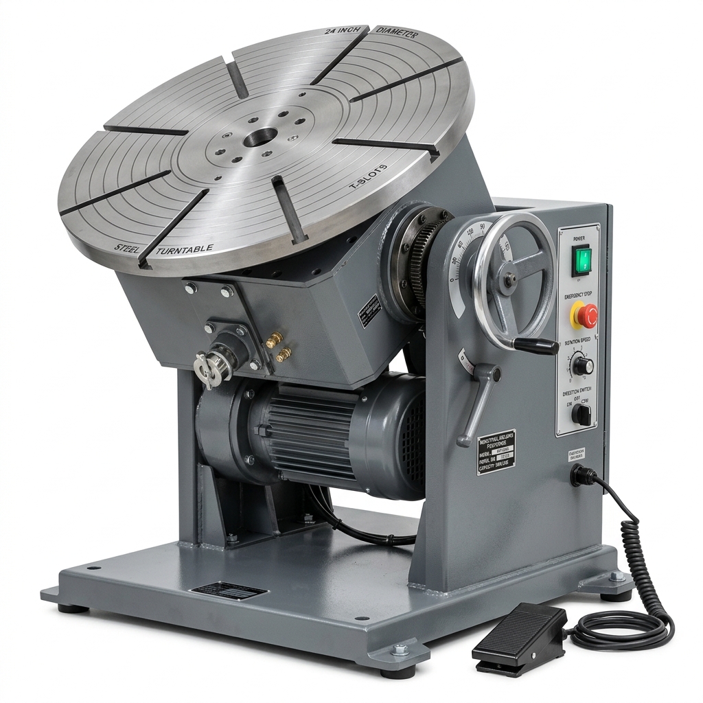 Steel Welding Positioning System – Precision-Engineered, 24-Inch Diameter, Gray